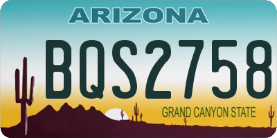 AZ license plate BQS2758