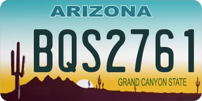 AZ license plate BQS2761