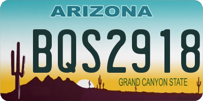 AZ license plate BQS2918