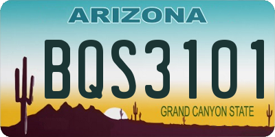 AZ license plate BQS3101
