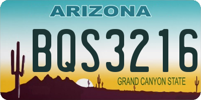 AZ license plate BQS3216