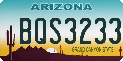 AZ license plate BQS3233