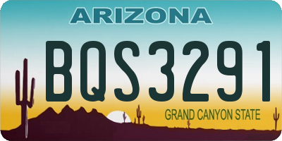 AZ license plate BQS3291