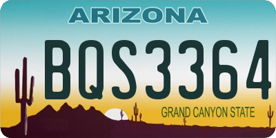 AZ license plate BQS3364
