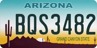 AZ license plate BQS3482