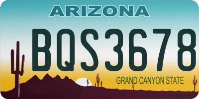 AZ license plate BQS3678