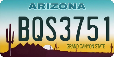 AZ license plate BQS3751