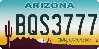 AZ license plate BQS3777