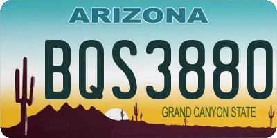 AZ license plate BQS3880