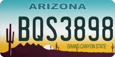 AZ license plate BQS3898