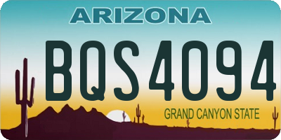 AZ license plate BQS4094