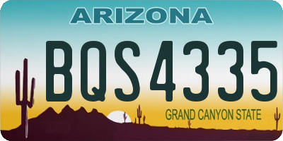 AZ license plate BQS4335