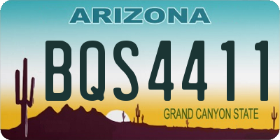 AZ license plate BQS4411