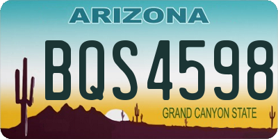 AZ license plate BQS4598
