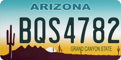 AZ license plate BQS4782