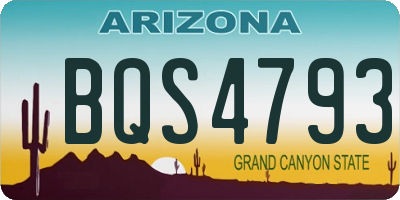 AZ license plate BQS4793