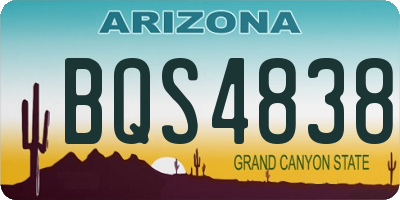 AZ license plate BQS4838