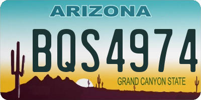 AZ license plate BQS4974