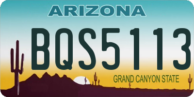AZ license plate BQS5113