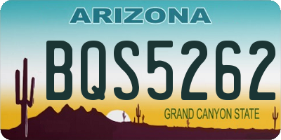 AZ license plate BQS5262