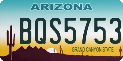 AZ license plate BQS5753
