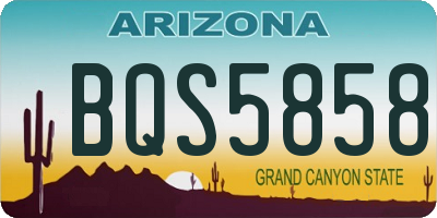 AZ license plate BQS5858