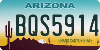 AZ license plate BQS5914
