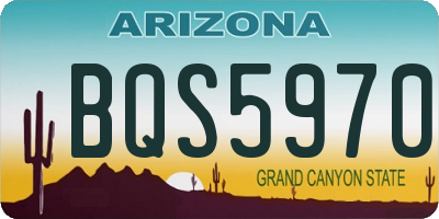 AZ license plate BQS5970
