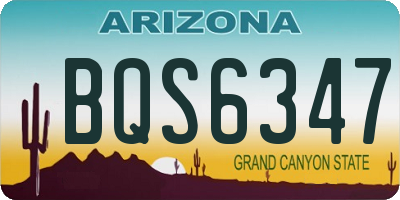 AZ license plate BQS6347