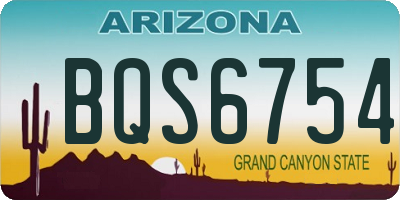 AZ license plate BQS6754