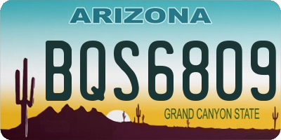 AZ license plate BQS6809