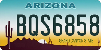 AZ license plate BQS6858