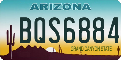 AZ license plate BQS6884