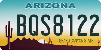 AZ license plate BQS8122