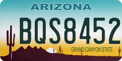 AZ license plate BQS8452