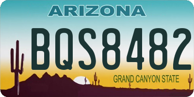 AZ license plate BQS8482