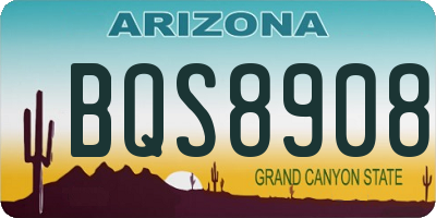 AZ license plate BQS8908