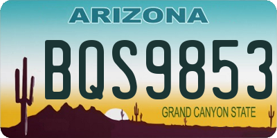 AZ license plate BQS9853