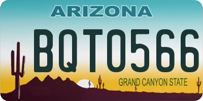 AZ license plate BQT0566