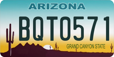 AZ license plate BQT0571
