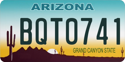 AZ license plate BQT0741