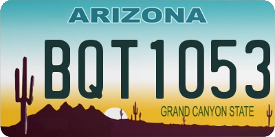AZ license plate BQT1053
