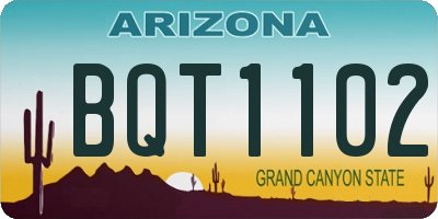 AZ license plate BQT1102