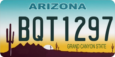 AZ license plate BQT1297