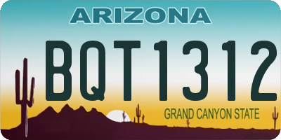 AZ license plate BQT1312