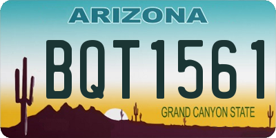 AZ license plate BQT1561