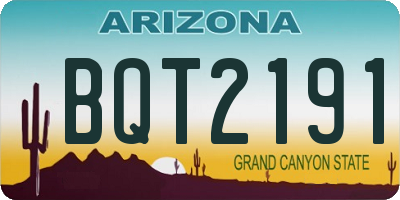 AZ license plate BQT2191