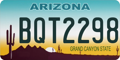 AZ license plate BQT2298