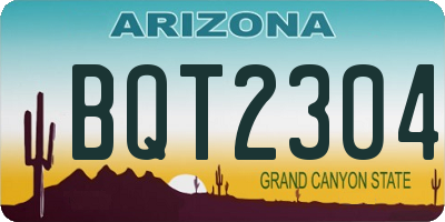 AZ license plate BQT2304