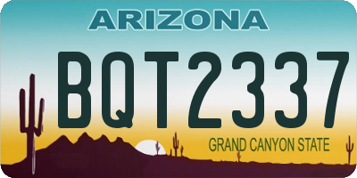 AZ license plate BQT2337